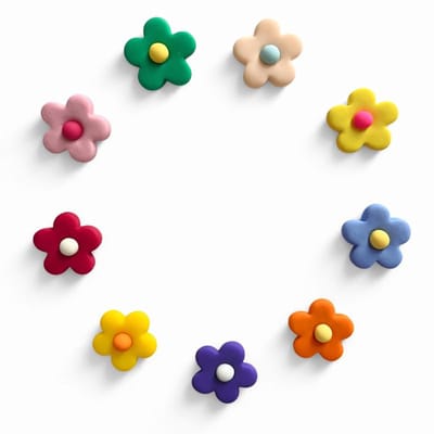 TLVX 9 stuks Vrolijke Bloem Magneten 3D / Leuke Koelkast Magneten / Foto magneten / Bloemen Whiteboard magneten / Speel- en Leer Magneten / School / Boodschappenlijst / Notitie / Memo bord / Kantoor / Schoolbord / Magnetisch / Kleur Magneetjes