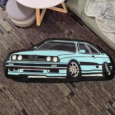 Tapis en forme de voiture de course, Tapis de chevet doux et confortable pour chambres à coucher, Tapis de sol décoratif pour chambres d'enfants, Décoration de maison 50x120cm 20x47inch