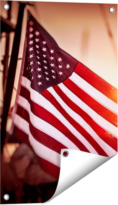 Gards Tuinposter Amerikaanse Vlag - Verenigde Staten - 40x60 cm - Tuindoek - Tuindecoratie - Wanddecoratie buiten - Tuinschilderij