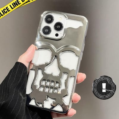 Luxe Skelet Schedel Hoesje voor Voor Iphone 11 12 13 14 15 Pro Max Telefoonhoesjes Schokbestendig Achterkant Camera Volledige Bescherming Holle Funda For iPhone 12