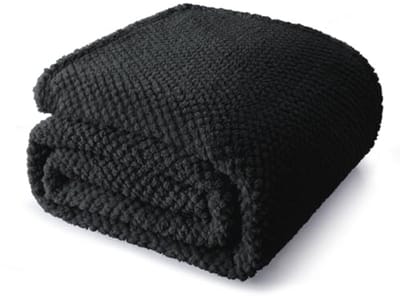 Zachte en Warme Flanellen Deken 220 x 240 cm - Zwart, Ideal voor Bank en Woonkamer
