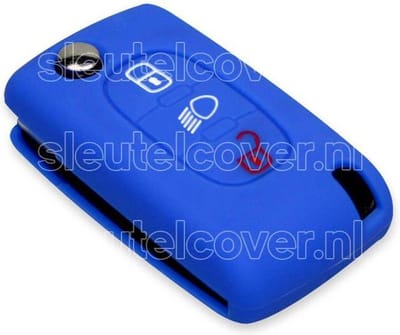 Autosleutel Hoesje geschikt voor Peugeot - SleutelCover - Silicone Autosleutel Cover - Sleutelhoesje Blauw