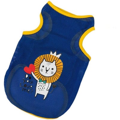 Costume d'été mignon en fibre de polyester pour chat, respirant et frais, t-shirt pour chat, gilet pour chiot, vêtements pour chien XXL