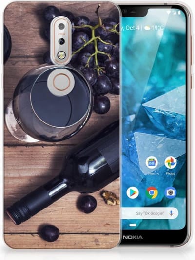 Nokia 7.1 Siliconen Case Wijn