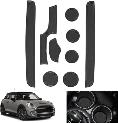 Non-slip rubber matten voor Mini Cooper F56 (2-deurs) 2015-2023, inclusief console- en deurmatten, accessoires voor interieurbescherming