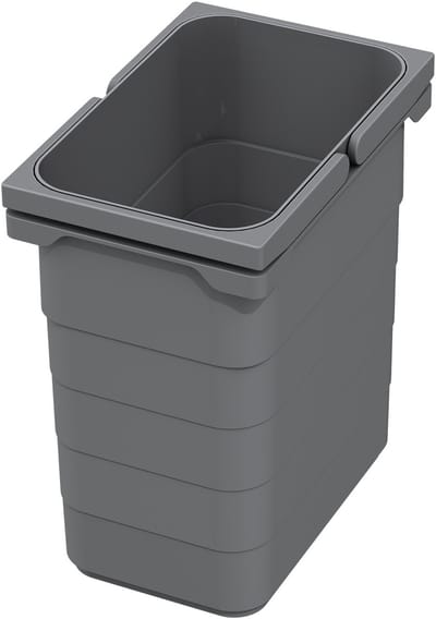 eins2vier afvalbak Hoogte: 250 mm Inhoud 7 liter 230 x 153 mm donkergrijs 5076.90 Afvalscheidingssysteem Afvalbak Compostvat van SOTECH