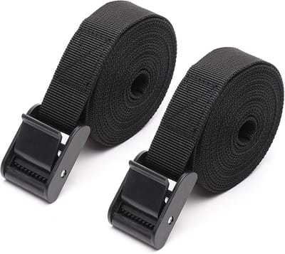Spanbanden Set - Sjorband Bevestigingsriem - Vastzetten Bagage Transport - Snelle Klemsluiting - 25mm x 2m - Zwart