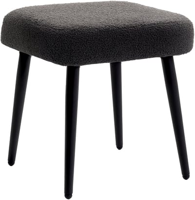 HOMCOM-Fußhocker-Polyester, Stahl-42L x 42B x 47H cm-Dunkelgrau