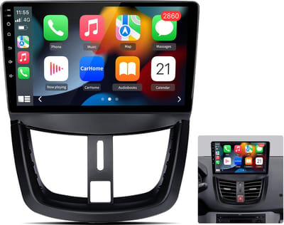 JUNSUN Autoradio - Geschikt voor Peugeot 207 CC 2006-2015 - Android 15 - Draadloze CarPlay & Andriod Auto, Bluetooth, GPS-navigatiesysteem, Stuurwielbediening, WiFi, RDS, 9-inch Touchscreen, 2GB+64GB, DSP, DAB+, Quad-core processor