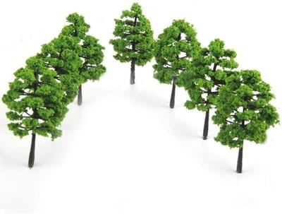 Cosensi- Modelbomen 30 Stuks - 7/9 cm Hoogte - Gemengde Architectuur - Zandtafel Decoratie - Natuurlijk Groen - Duurzaam Kunststof - Miniatuurbomen