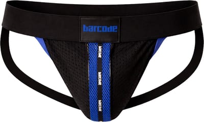 Barcode Berlin Mesh Jock Tel Black-Blue - MAAT S - Heren Ondergoed - Jockstrap voor Man - Mannen Jock