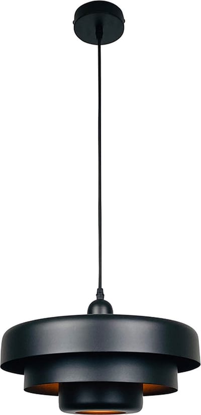 Olucia - MEREDITH - Hanglamp - Zwart - Vorm: Rond