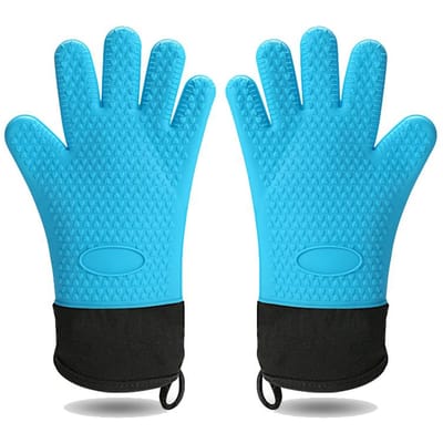 Lange Dikke Siliconen Handschoenen Hittebestendig Antislip Magnetron Ovenwanten Keuken BBQ Bakken Koken Canvas Stiksels Ovenwanten