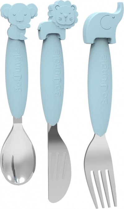 Bo Jungle B-Silicone Blauw Bestek Set B500670