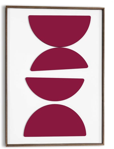 Schilderij 3D Art Halve cirkels in burgundy - 70 x 50 - Hout - REINDERS