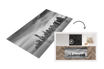 Keukenloper - Loper keuken - Manhattan New York in zwart-wit - 120x60 cm - Keukenloper vinyl