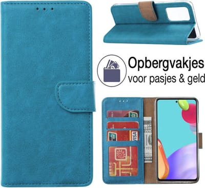 Hoesje geschikt voor Samsung Galaxy A72 Book Case - Bookstyle Cover - Galaxy A72 (5G) Portemonnee Hoesje - Wallet Case - Blauw - EPICMOBILE