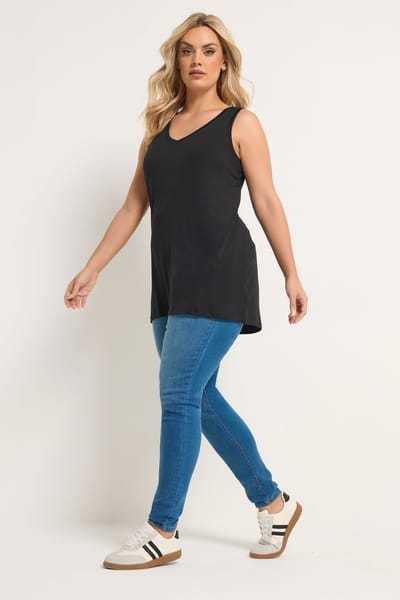 Yours Zwarte Core Hemd Met Vhals Size 42