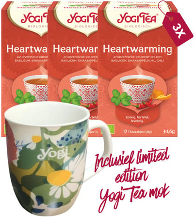Yogi Tea Heartwarming Bio - 3 pakjes - inclusief limited edition Yogi Tea mok