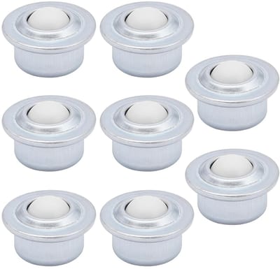 Set van 8 Nylon Ball Casters voor Meubels - Universele Rollen met Lager voor Vervoer en Beweging (20mm Hoogte)