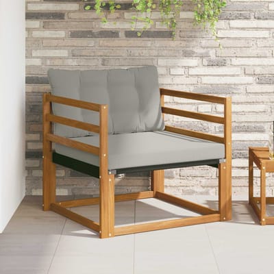 vidaXL - Buiten - bank - set - Massief - Acaciahout - en - Textilene - Naturel