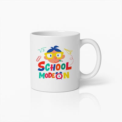School Mode On Mok – 330ml Kleurrijke Studenten Koffiemok – Leuk Cadeau voor Leraren, Studenten & Terug-naar-School Seizoen