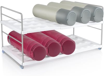 Famanu - Waterfles organizer uitschuifbaar 27 tot 42 cm verstelbaar flessenrek
