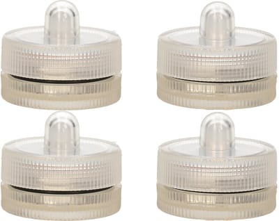 Ideas4Seasons LED waxinelichtjes/theelichtjes voor onder water - set van 4x - helder wit - zinkend