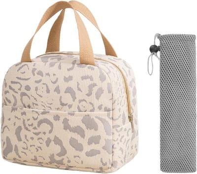 Stijlvolle Geïsoleerde Lunchtas voor Vrouwen, Praktische Koeltas voor Werk en School, Inclusief Bestekhoes en Ruimte voor Voedsel
