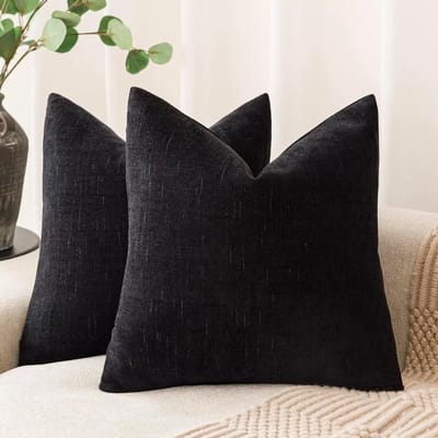 Pakket van 2 Zachte Textuur Kussenhoezen Vierkant Accent Effen Kussenhoes Gezellige Boerderij Stijl Kussenhoes met Rits voor Bank 30x50cm