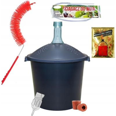 WIJNPATROON SET 25L in mand Kurk Buis Borstel Wisser Gist