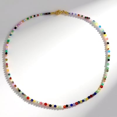 Cavill - Zilveren Halsketting 925 Sterling Zilver Verguld - Lapis Lazuli 30,56 ct - Apatiet, Spinel, Rozenkwarts - 45 cm