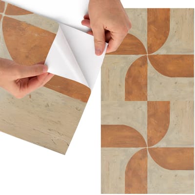 Tulup Meubelfolie - Geschilderde windmolens Decoratiefolie - 75x150 cm - Oranje Meubelfolie - Meubelfolie Zelfklevend - Abstract Meubelfolie - Wrapfolie Keuken - Wanddecoratie - Abstractie