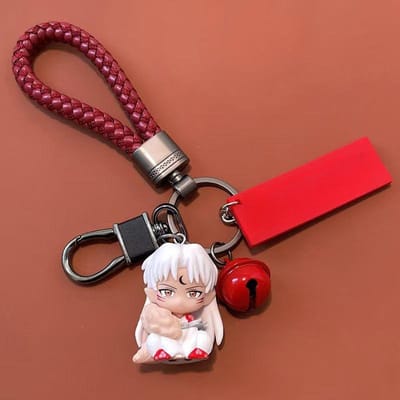 Nieuwe Q Versie Inuyasha Anime Sleutelhanger Schattige Auto Accessoires Unisex Tas Bedel brown