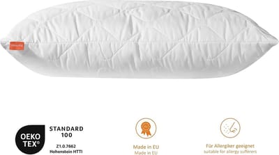 Comfort 195851 zijslaper kussen met ritssluiting, zwangerschapskussen, 100% microvezel 40 x 145 cm, wit
