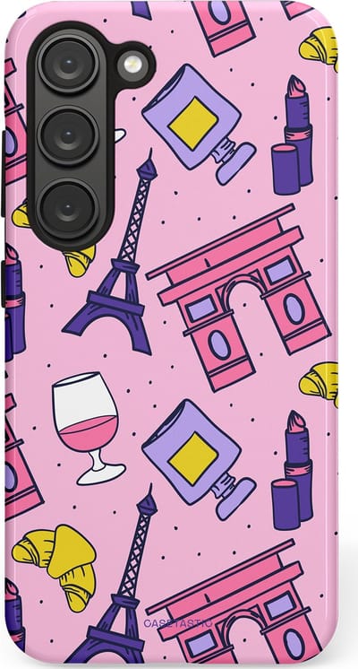 Casetastic Hoesje Geschikt voor Samsung S23 - Stijlvolle Beschermende Duo-layer Case - Trip to Paris