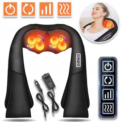 Nekmassageapparaat Voor Pijnverlichting - Diepe Weefselmassage Met Warmte - Shiatsu Rug - En Schoudermassage - Moederdagcadeau Voor Mama Vrouw Haar Vader Man Hem Kerstmis Vaderdag - Geschikt Voor Thuis - Kantoor En Auto