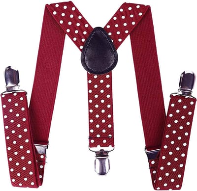 Fako Fashion - Kinder Bretels - Kinderbretels - Stippen - 65cm - Bordeaux Rood