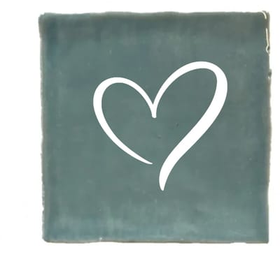 Gekleurd tegeltje - Hart icoon - Blauw - Handgemaakte tegel | Spreuktegel | Tegeltjes met Spreuken | Tegeltjeswijsheid | Tegeltje tekst | Origineel cadeau