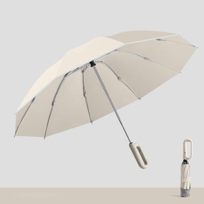 Premium Zakelijke Paraplu - Volledig Automatisch - Windbestendig (280T Nanocoating) - Met Veiligheidsreflectie - Wit