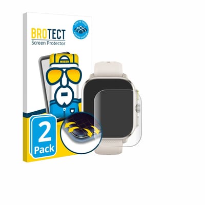 BROTECT - Screenprotector voor Huami Amazfit Cheetah (Square) - Folie Beschermfolie transparant volledig dekking - 2 Stuks
