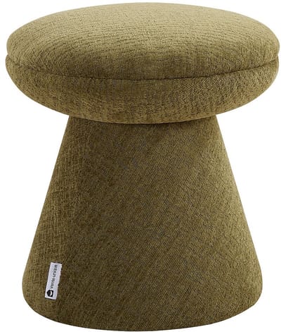 Vente-unique Poef in groene chenillestof ADEYOMA L 38.5 cm x H 42.5 cm x D 38.5 cm