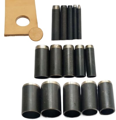 Gatenpons Set - Rond Ponsgereedschap - Leer Bewerken - 15 Stuks - 1-15 mm Diameter