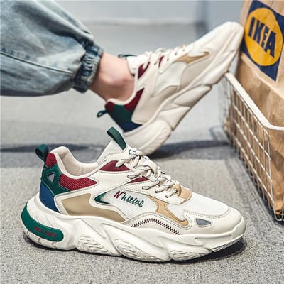 Mode Heren Sneakers Ademende Heren Hardloopschoenen Casual Schoenen Buitenshuis Wandelen Trainers Hardlopen Sportschoenen Zapatos Hombre 39 white