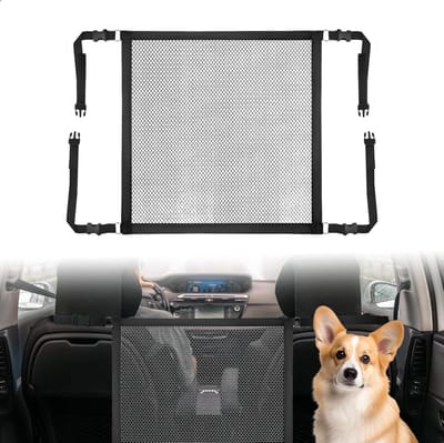 Famanu – Hondennet - kofferbak - verstelbaar autohondennet - veiligheidsnet - 53 x 53 cm - autonet - beschermingsnet voor honden - huisdieren - kofferbaknet - auto voor kleine auto's en SUV's - 1 stuk - zwart