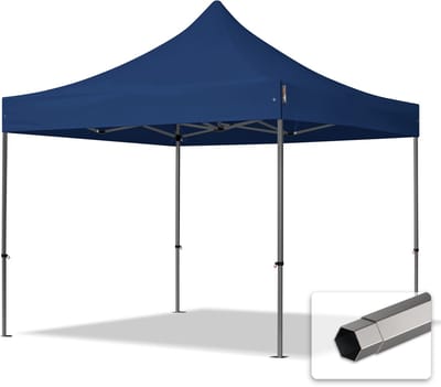 3x3 m Easy Up partytent Vouwpaviljoen, PREMIUM staal 40mm, blauw