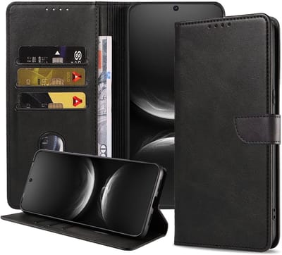 Geschikt voor Huawei Nova 14 Telefoonhoesje Kunstleer met Magnetisch lipje en Pasjeshouder Book Case met Klepje - Walletcase with Cardslot - Zwart - Smartphonica geschikt voor Huawei Nova 14