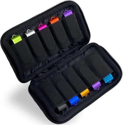 longziming - USB Opbergcase - USB Stick Organizer Tas - USB Hoes Met 10 Vakken - Stofdichte Bescherming - Antistatisch Effect - Chlooropreenrubber En Polyester - Compact En Lichtgewicht - Veilige Opslag Voor Onderweg - 1 Stuks