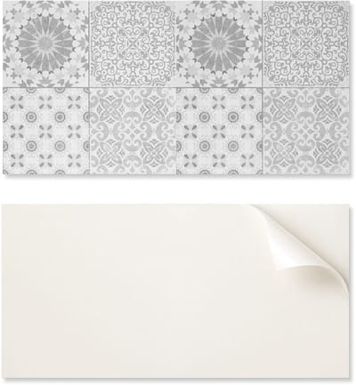 Verlijmd PVC-paneel met motief, perfect voor de hal, 100x50 cm, geometrische en florale patronen.