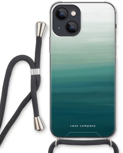 Case Company® - Hoesje met koord geschikt voor iPhone 13 hoesje met Koord - Ocean - Telefoonhoesje met Zwart Koord - Bescherming aan alle Kanten en Over de Schermrand